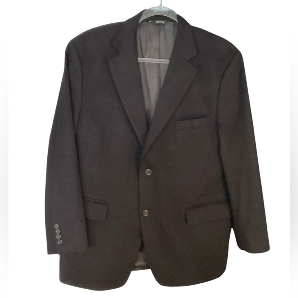 Pavone Men's Black 2 Button 100% Pure Cashmere Blazer Size 42 Short